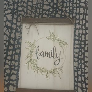FAMILY Rope Hanging Canvas Wall Decor